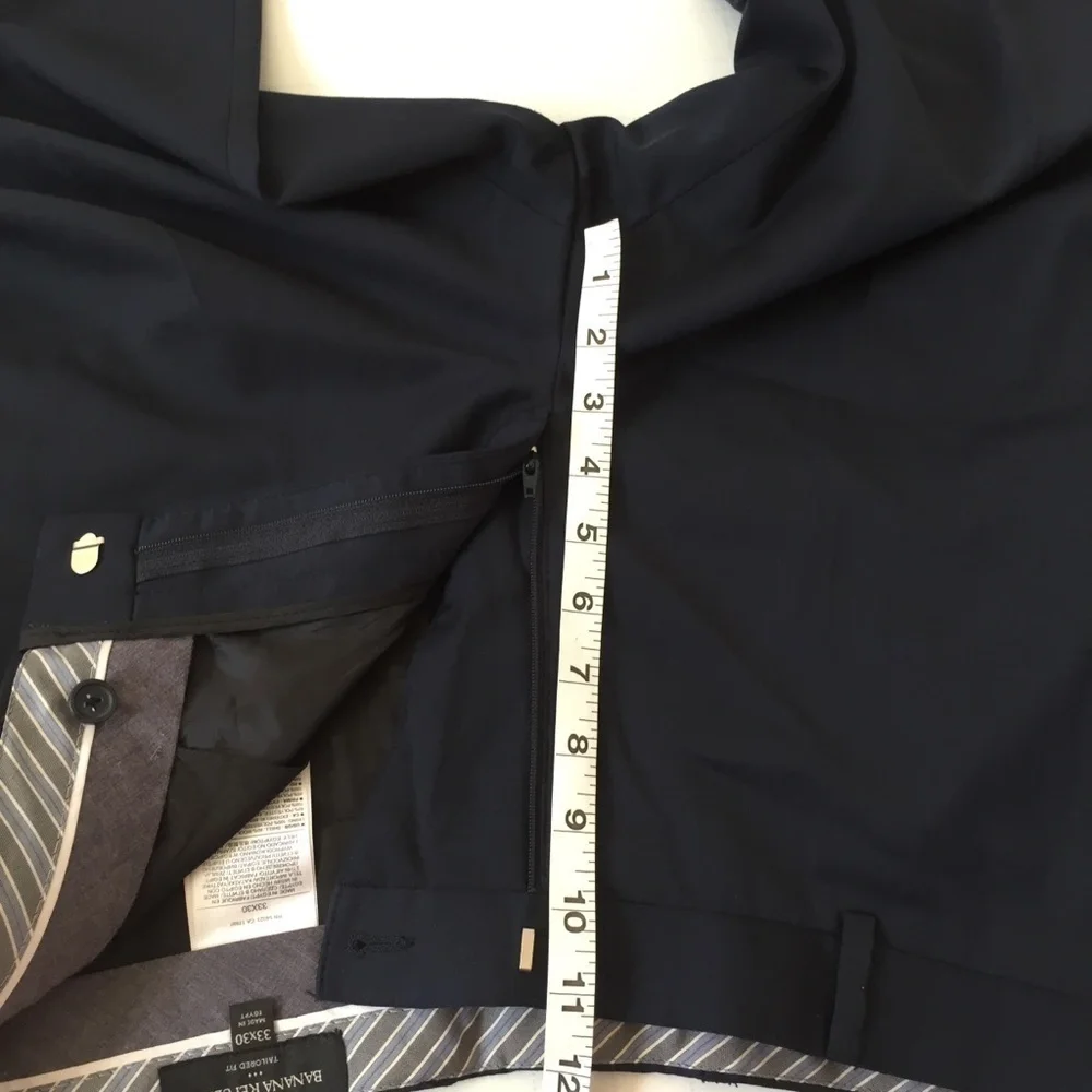 BANANA REPUBLIC Tailored Fit Wool Blend Navy Blue